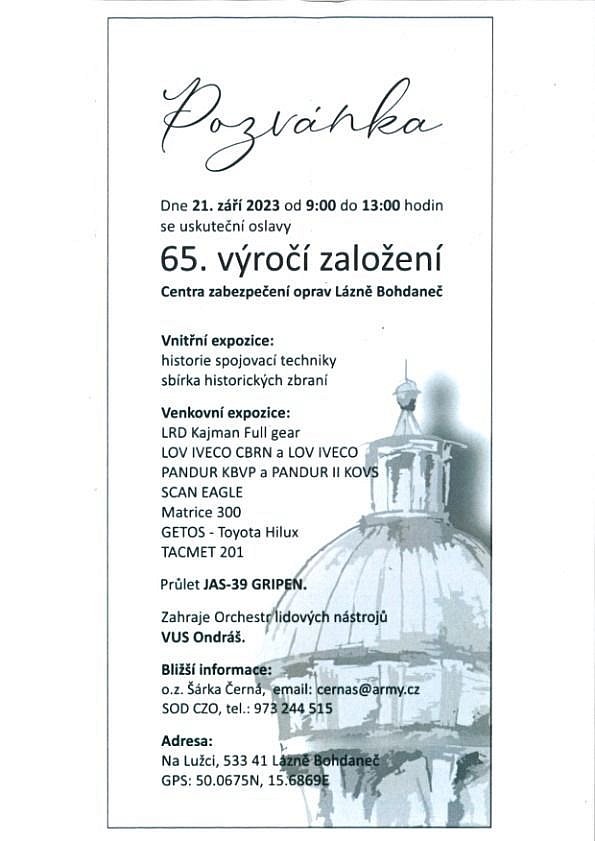 Oslavy 65. výročí založení Centra zabezpečení oprav Lázně Bohdaneč