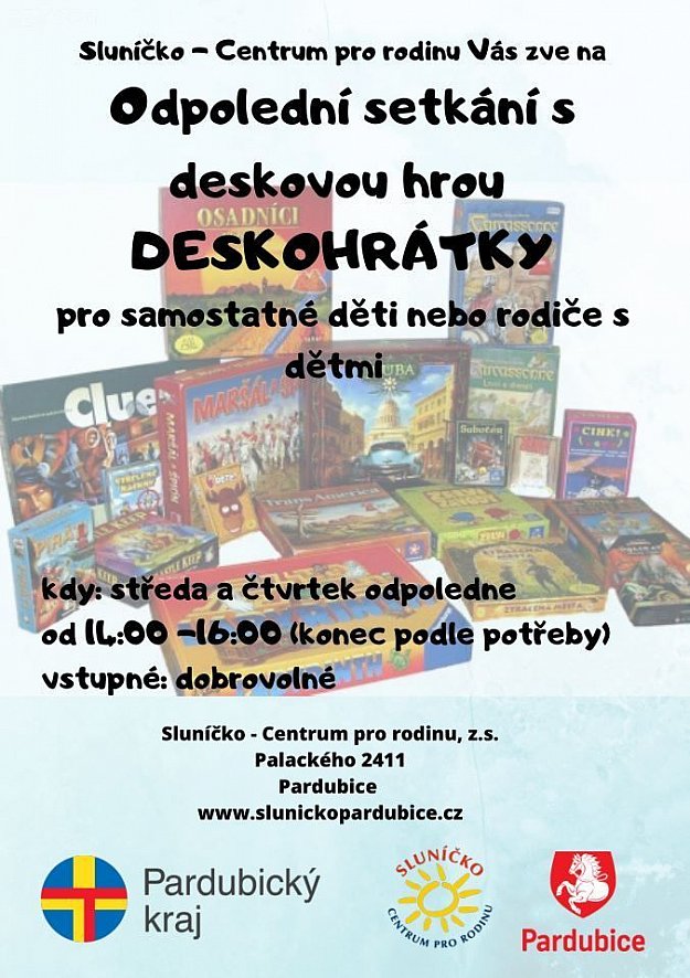 Odpolední setkání s deskovou hrou Deskohrátky