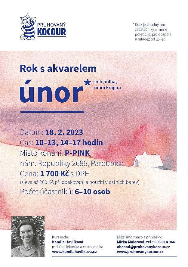 Rok s akvarelem - únor