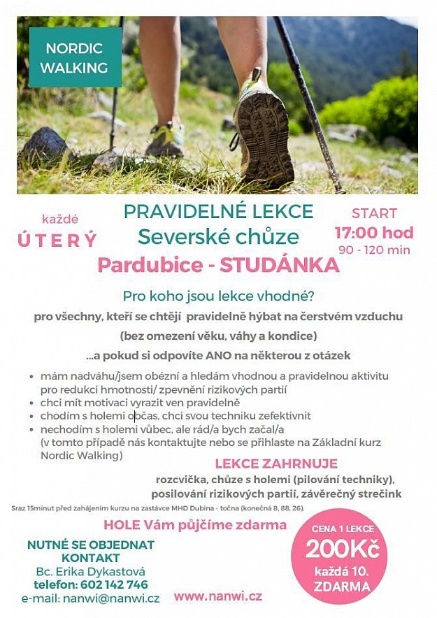 Pravidelné lekce severské chůze