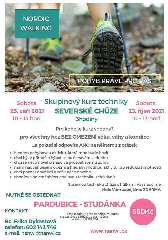 Skupinový kurz techniky severské chůze