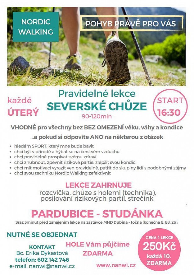 Pravidelné lekce severské chůze