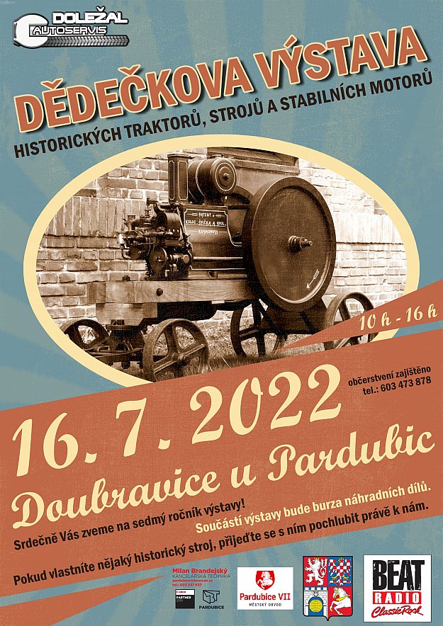 Dědečkova výstava historických traktorů, strojů a stabilních motorů