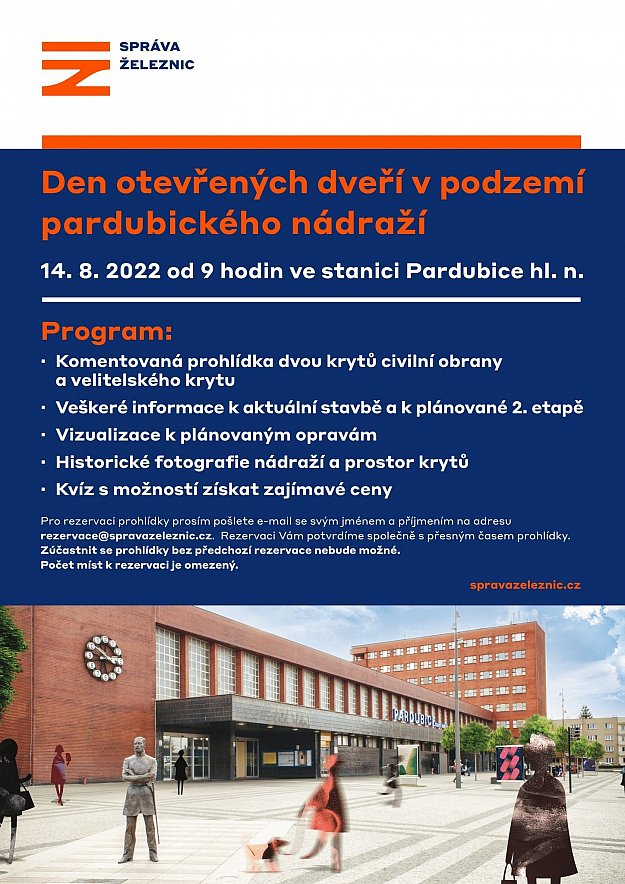Den otevřených dveří v podzemí pardubického nádraží