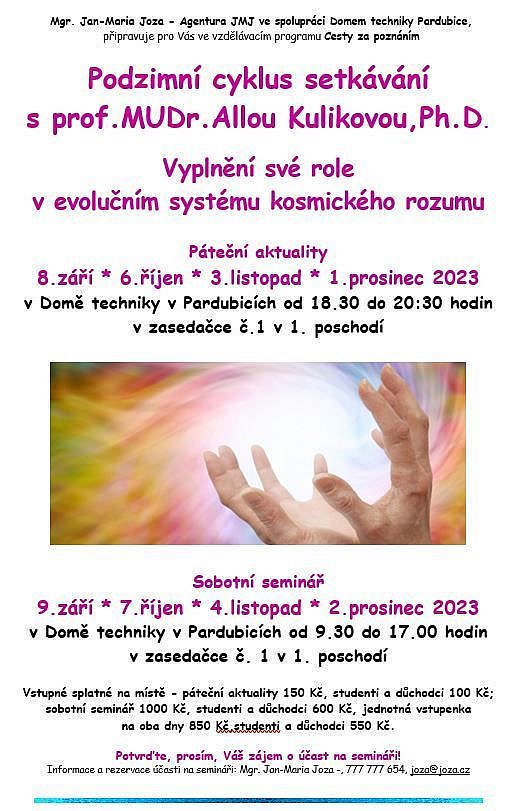 Podzimní cyklus setkávání s prof. MUDr. Allou Kulikovou, Ph.D.