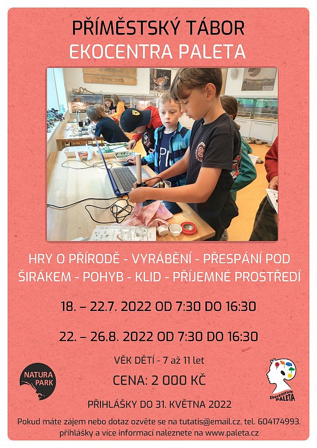 Příměstské tábory Ekocentra Paleta