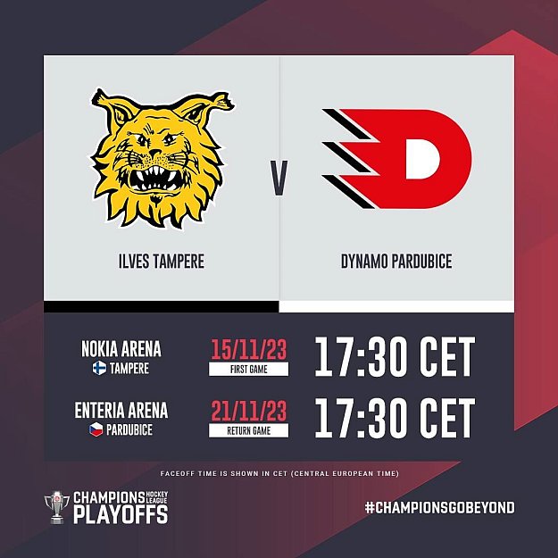 Dynamo Pardubice - Ilves Tampere (odvetné utkání osmifinále CHL)