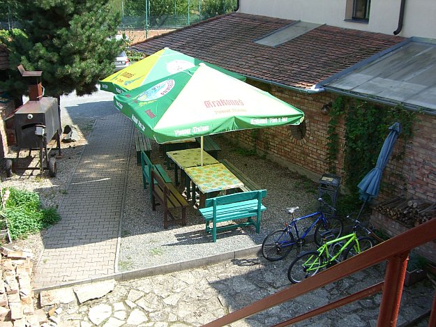 View from the terrace to the garden